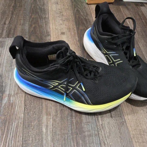 Asics Men's Black and Yellow Athletic Shoes - Picture 1 of 6